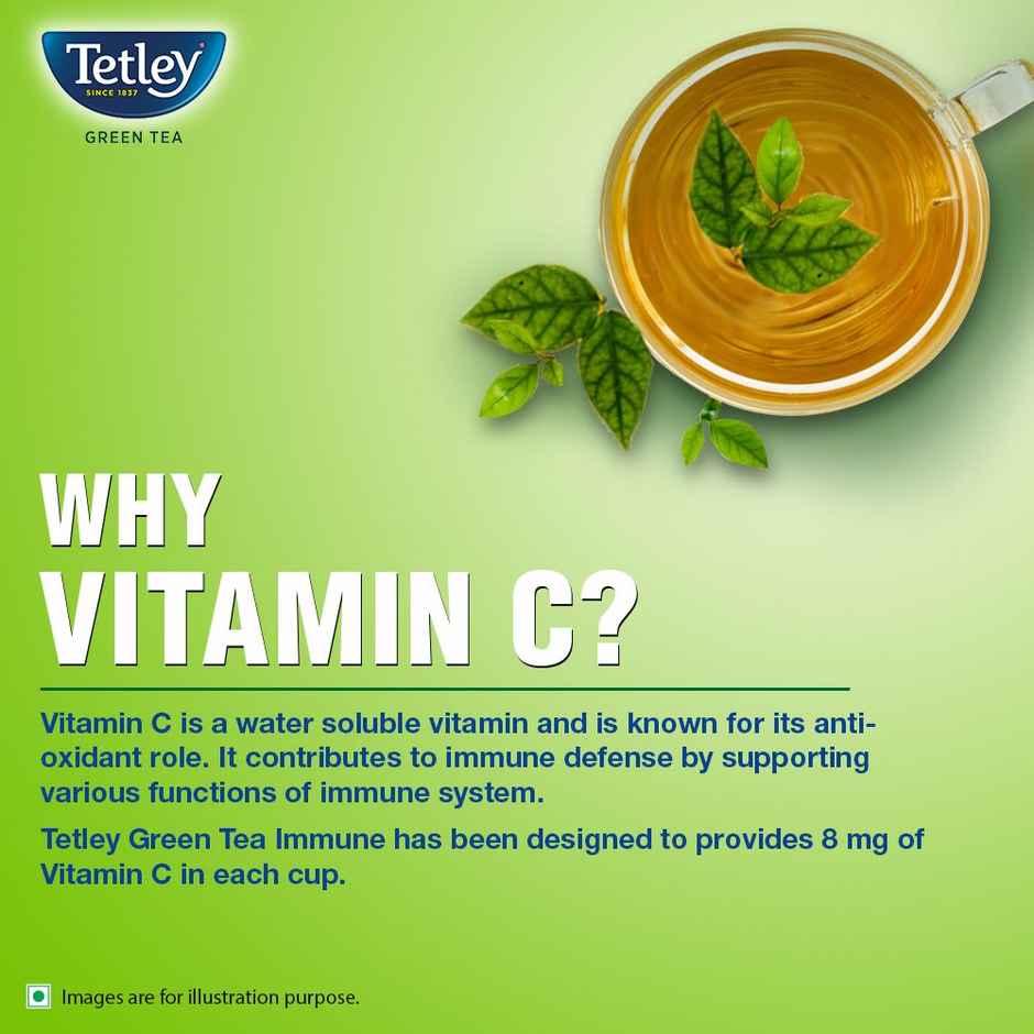 Tetley Tulsi Immune With Added Vitamin C Green Tea