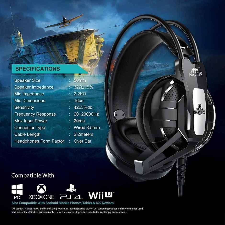 Ant Esports H520W World Of Warships Edition | 3.5Mm Jack | 50 Mm Drivers (Black)