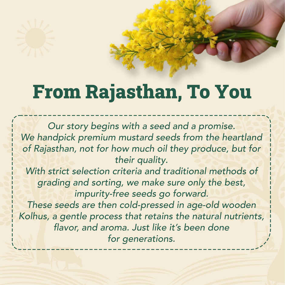 Anveshan Yellow Mustard (Sarson) Wood Cold Pressed Oil
