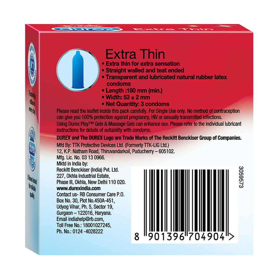 Durex Extra Thin Condom | Extra Thin Condoms