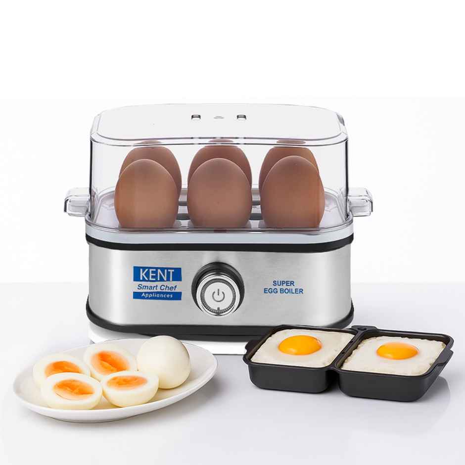 Kent Super Egg Boiler | 3 Boiling Modes | Stainless Steel Body and Heating Plate Automatic - Silver