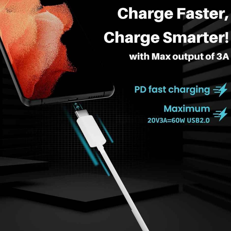 Roarx Type C to C Cable for iPhone, Nothing, Samsung, Google & other Type C Devices