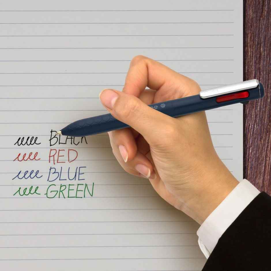 Pentel BXC467 DC IZEE 4In1 Ball Pen Single Dark Blue Body Black Blue Red Green Ink