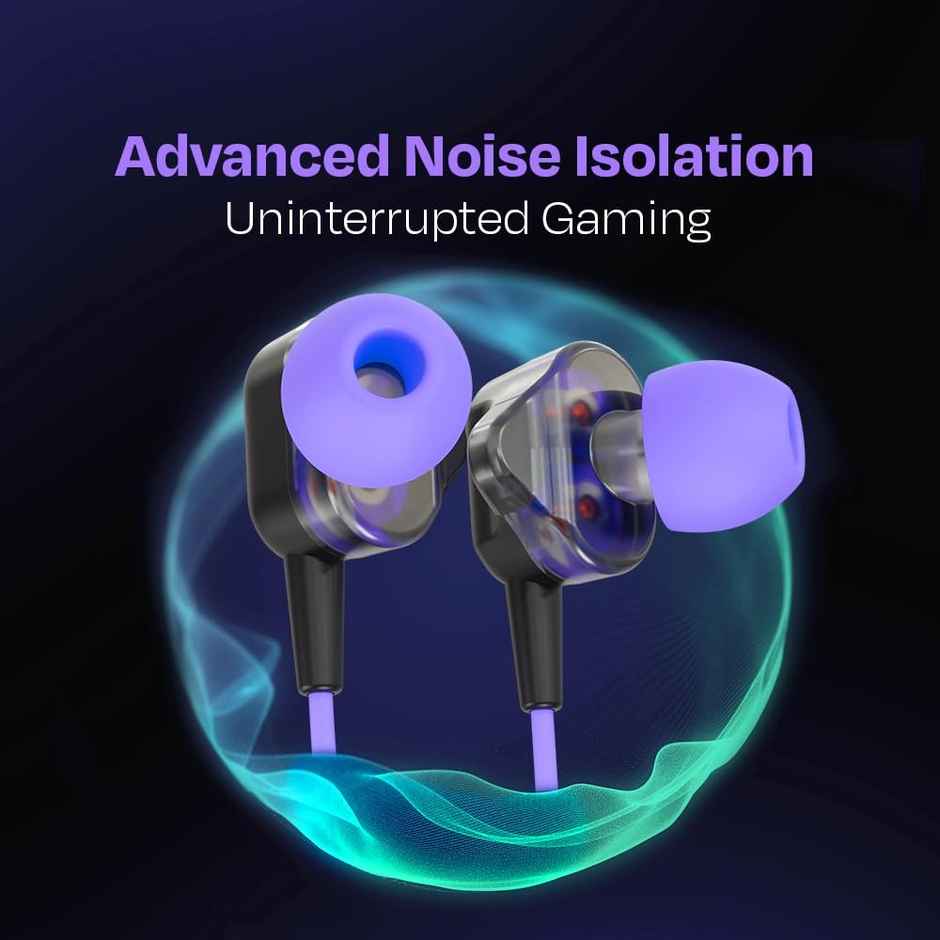 Kreo Hydra C Type Dual Dynamic Driver In-Ear Wired Gaming Earphones With Microphone | Tangle-Free