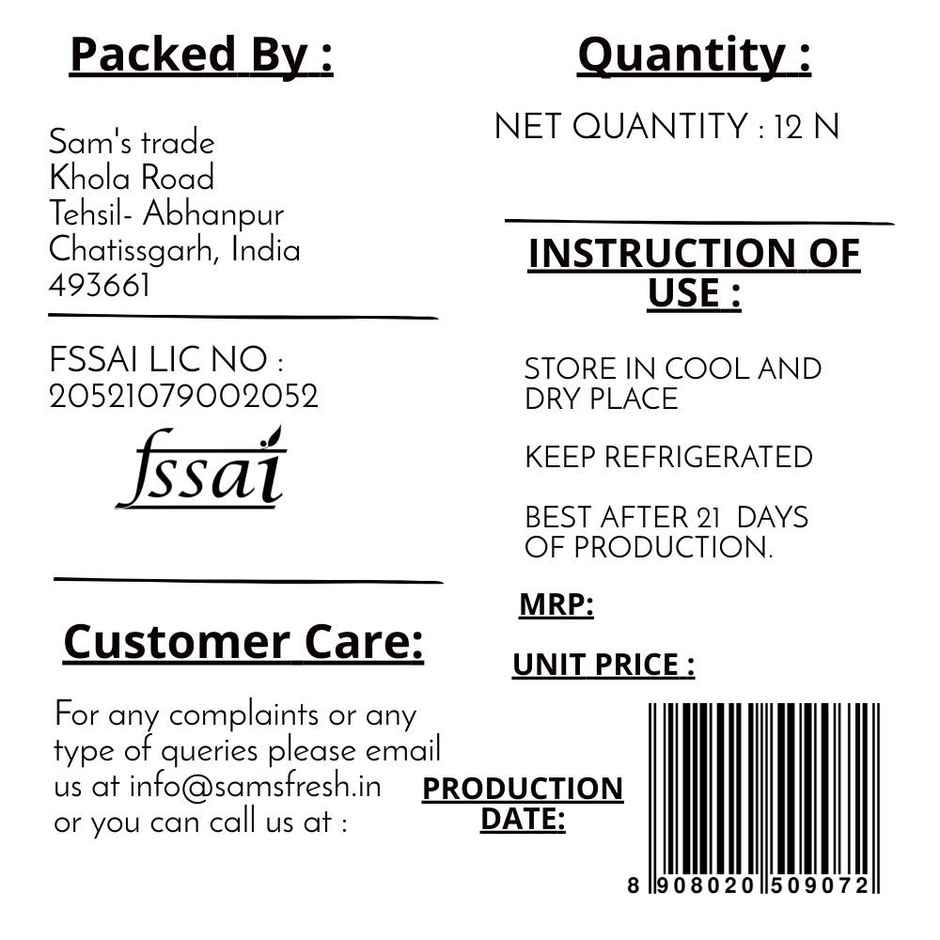 Sam'S Fresh White Eggs Pack Of 12