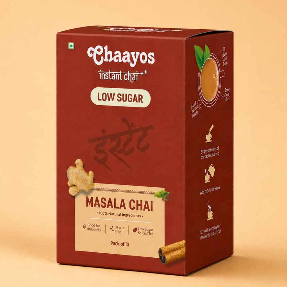 Chaayos Masala Instant Tea Premix - Low Sugar | Instant Masala Tea