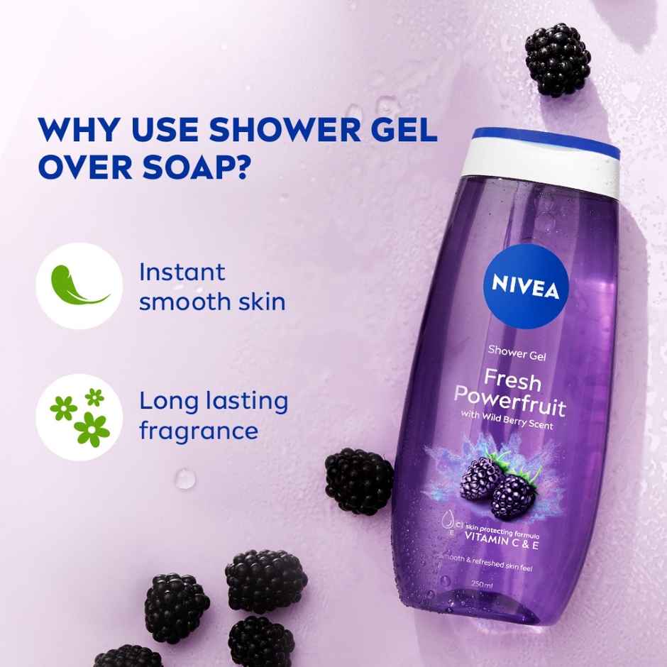 Nivea Shower Gel Power Fruit Fresh Body Wash Combo