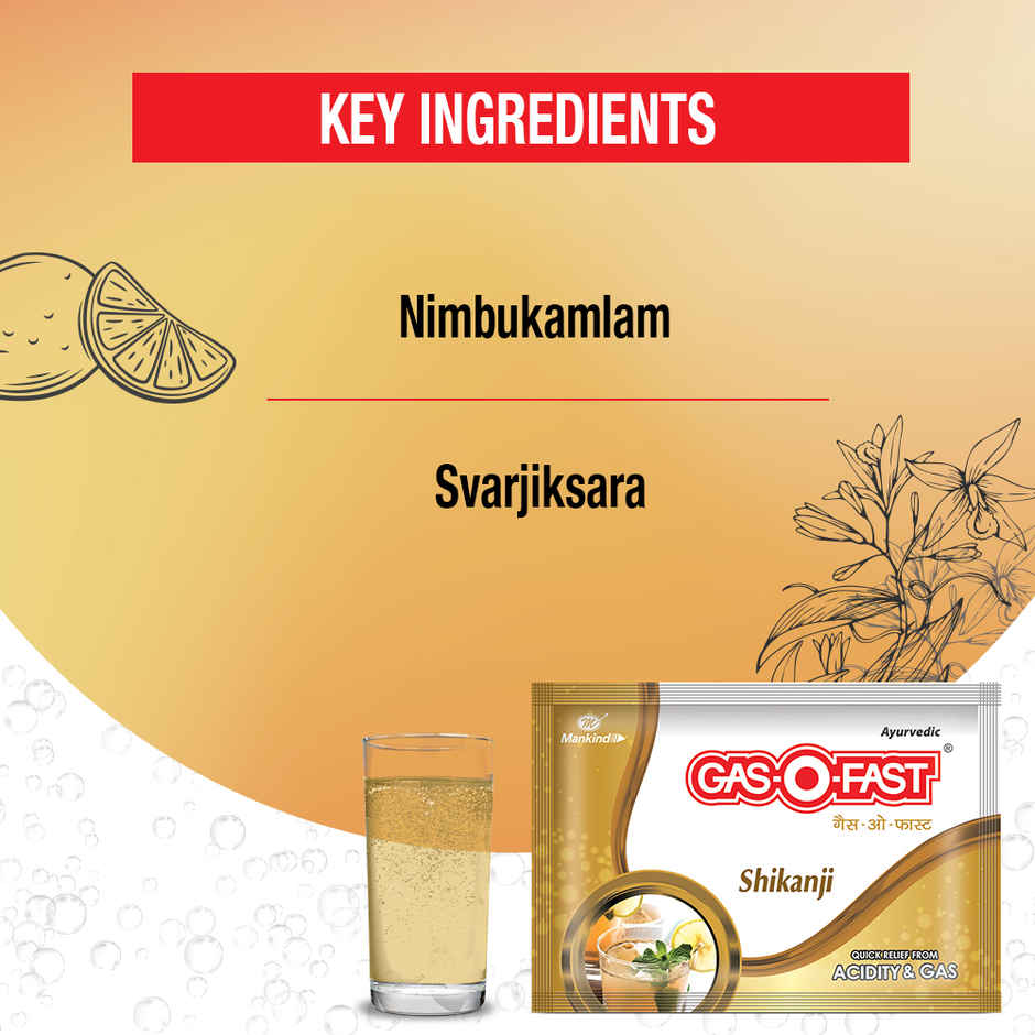 Gas-o-Fast Ayurvedic Antacid - Shikanji Flavour