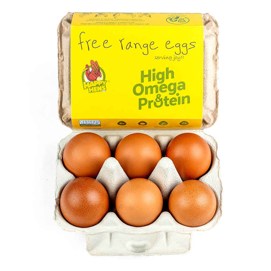 Happy Hens Free Range Brown Eggs Omega 3