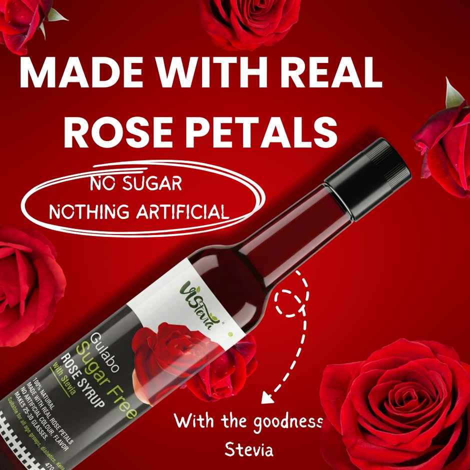 Vistevia Gulabo Sugar Free Rose Syrup