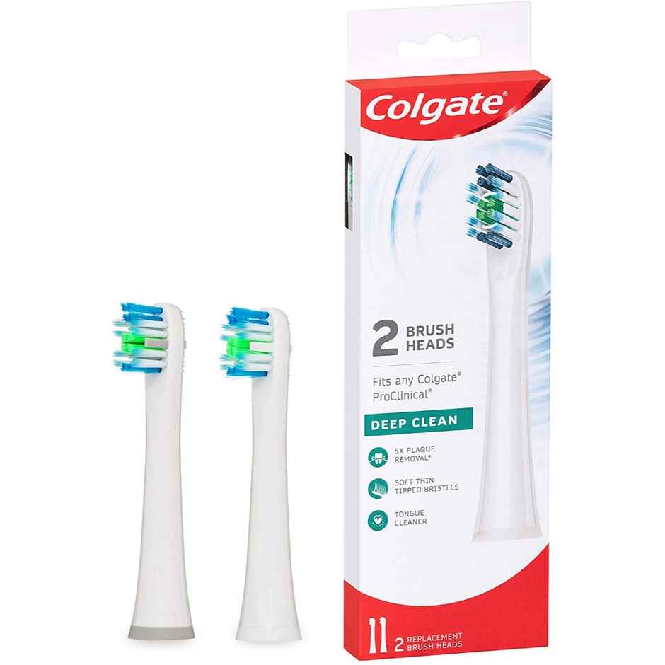 Colgate Proclinical 150 Battery Powered Toothbrush Refill Heads Electric Brush Heads With Soft Bristles Gentle On The Gums, Fits Any Colgate Proclinical Electric Toothbrush