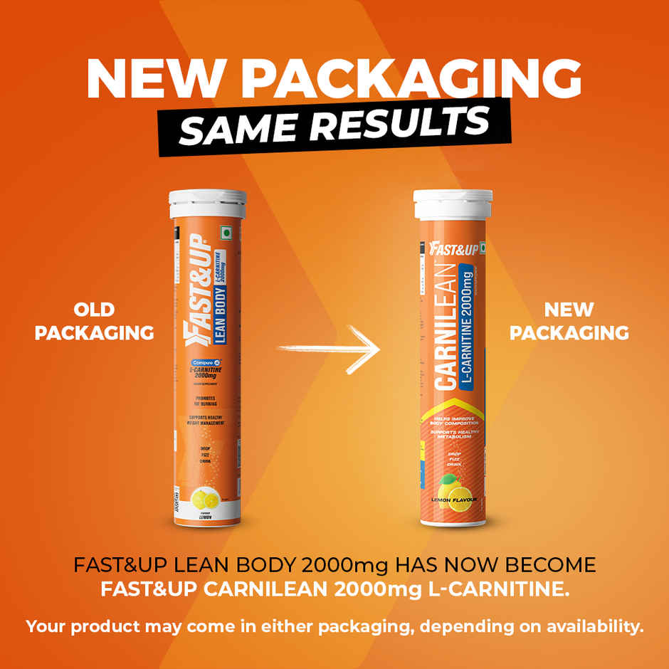 Fast&Up 2000mg L-Carnitine Weight Loss | 20 Lemon Tablets