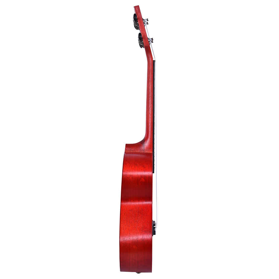 Kadence Concert Ukulele 23inch Spring Summer Edition, Mulberry Red with Rose, Strap & Bag