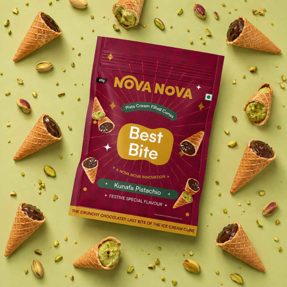 Nova Nova Best Bite Pistachio Kunafa Filled Cones | Rakhi Special Pack
