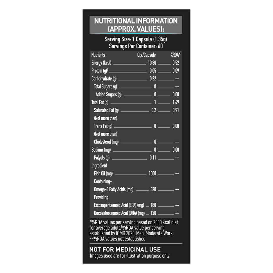 MuscleBlaze Omega 3 Fish Oil (60 Capsules)