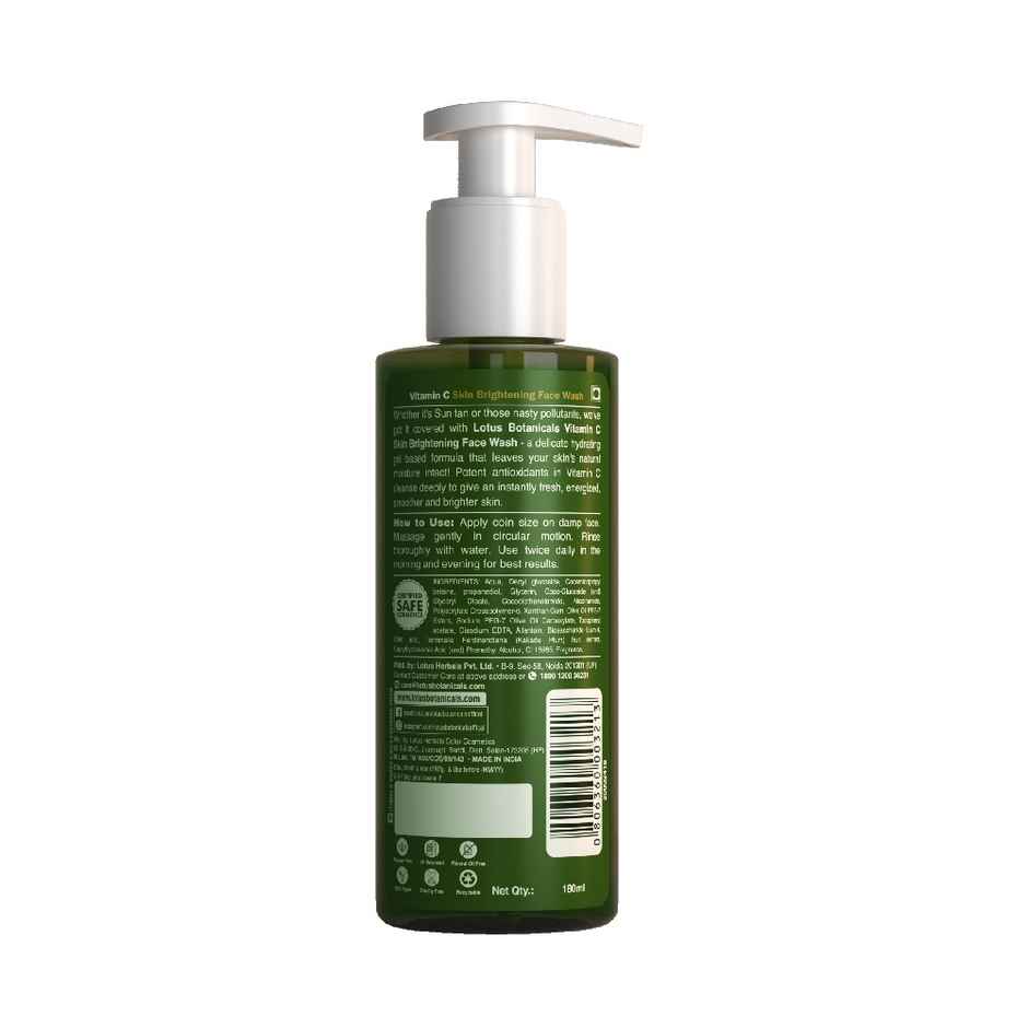 Lotus Botanicals Skin Brightening Face Wash Vitamin C Sulphate Silicon & Chemical Free All Skin Types