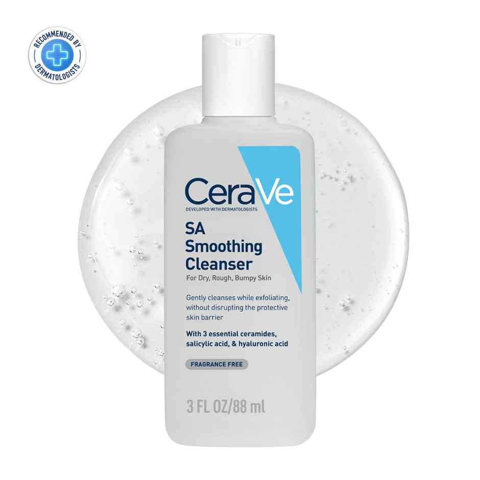 CeraVe SA Smoothing Cleanser For Dry Rough & Bumpy Skin | Face wash with Salicylic Acid & Ceramides