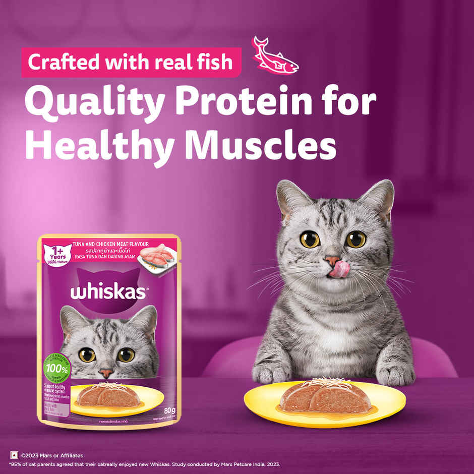 Whiskas Adult Wet Cat Food Tuna and Chicken in Jelly