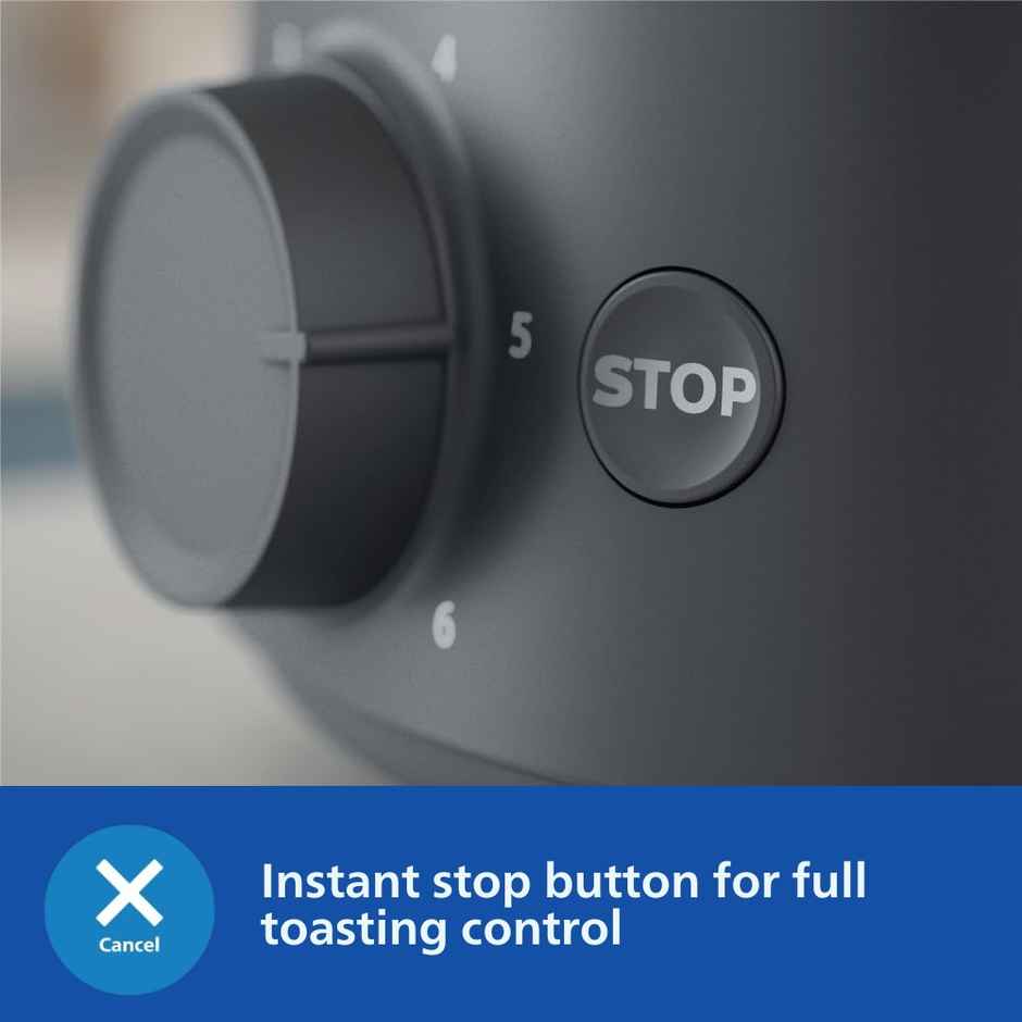 Philips HD2510/90 650W 2-Slice Toaster with Integrated Bun Rack, Charcoal Grey