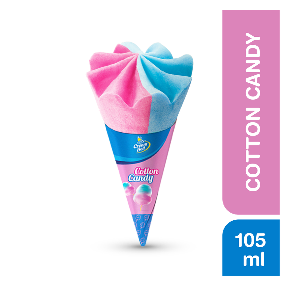 Cream Bell Cotton Candy Ice Cream Cone