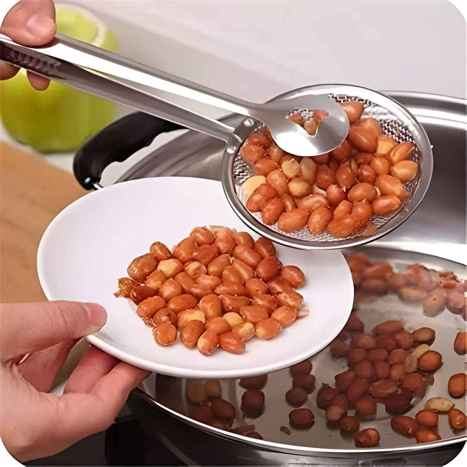 SE7EN 2 in 1 Stainless Steel Cooking Tong Strainer with Clip