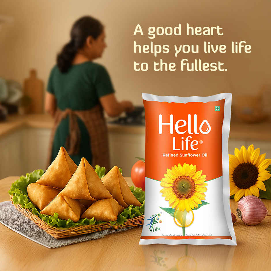 Hello Life Refined Sunflower Cooking Oil | Pouch