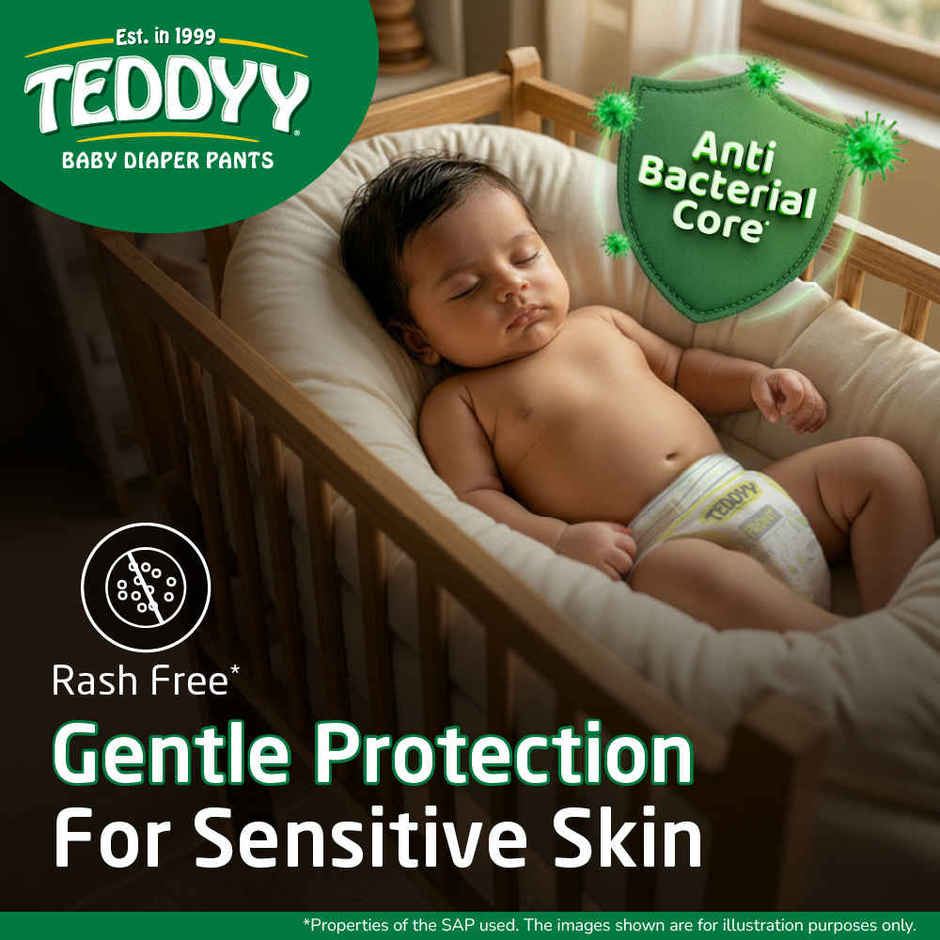 Teddyy Baby Pant Style Diaper | L | 62 pcs