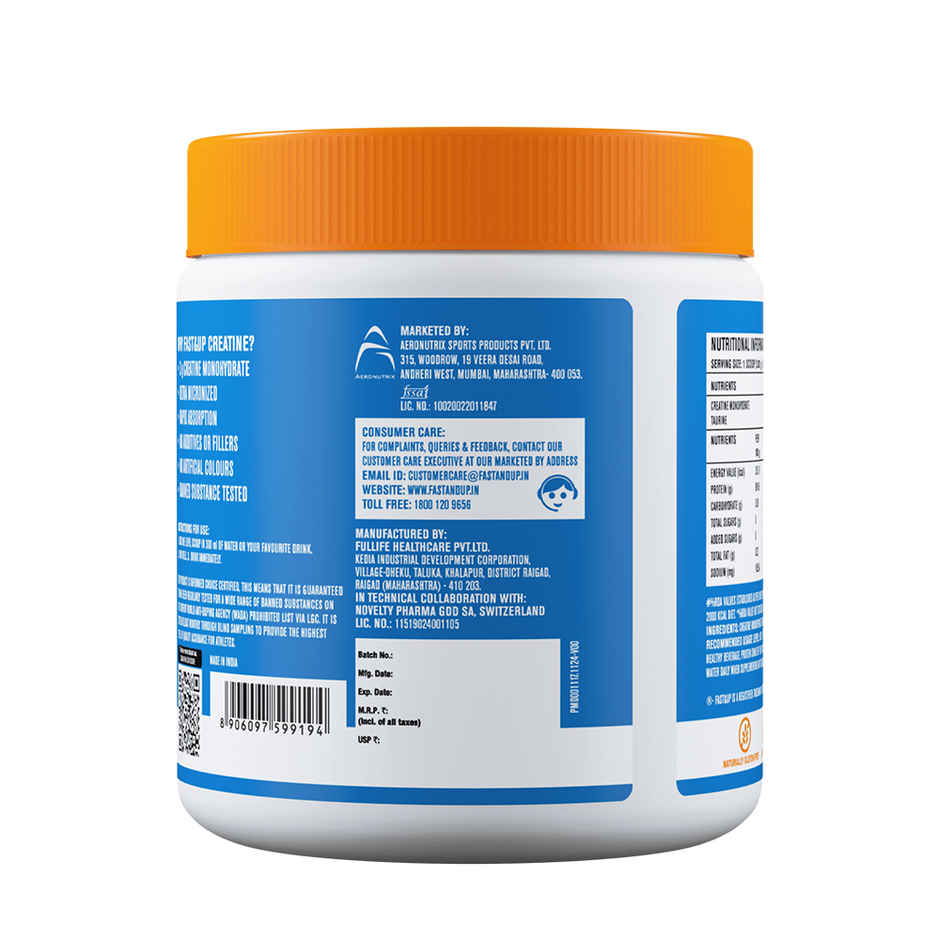Fast&Up Micronised Creatine Monohydrate, Unflavoured