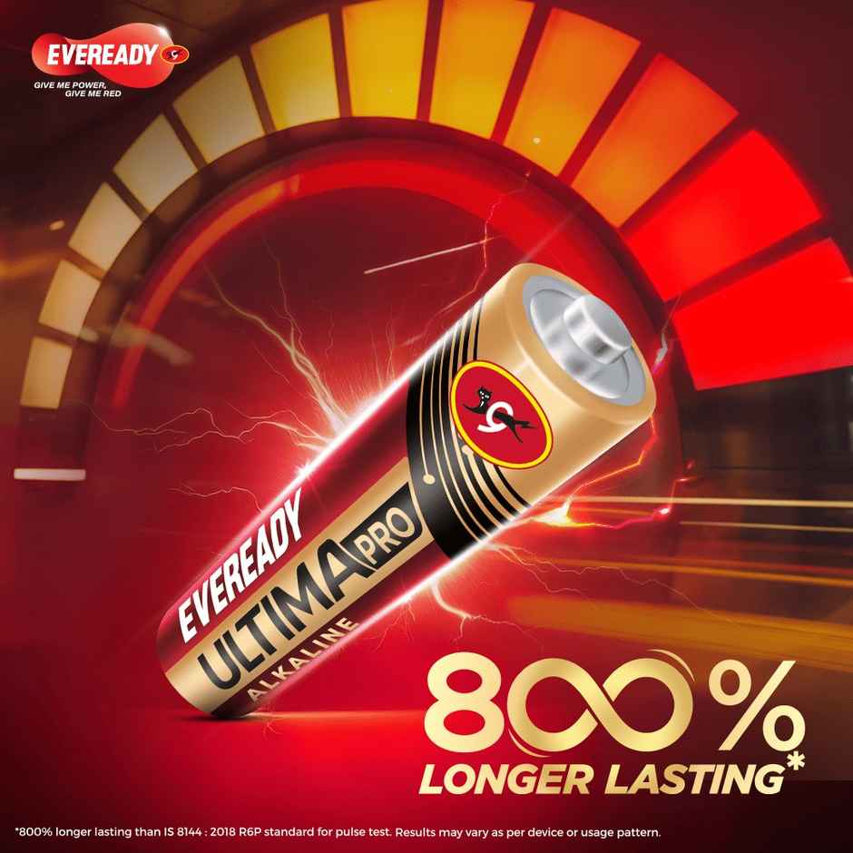 Eveready Ultima Pro Alkaline AA Battery | 800% Longer Lasting Combo