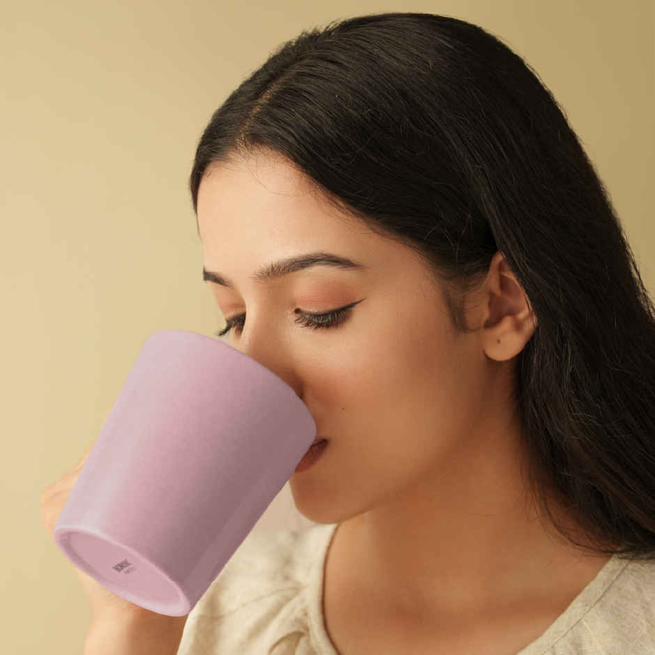 Borosil Porcelia Haven Lilac Tea Coffee Porcelain Mug Set Microwave Dishwasher Safe