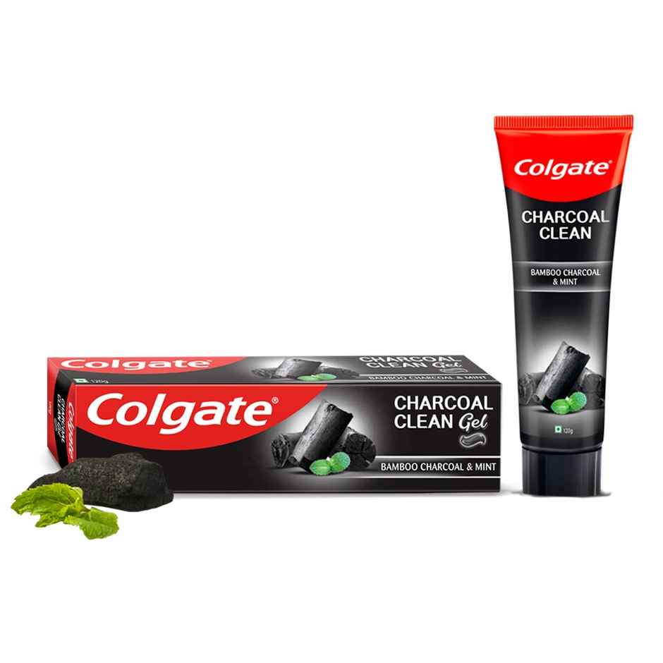 Colgate Charcoal Clean Black Gel Toothpaste Deep Clean with Bamboo Charcoal & Wintergreen Mint Combo