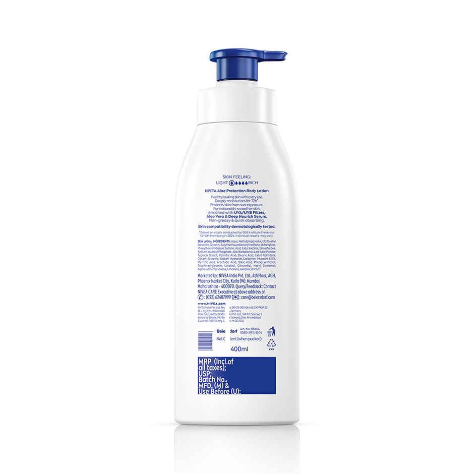 NIVEA Aloe Protection Body Lotion SPF 15|Aloe Vera Extracts & Deep Moisture Serum|Men & Women