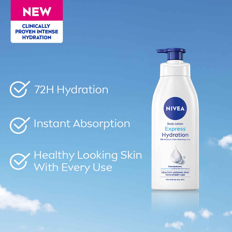 NIVEA Express Hydration Body Lotion|Sea Minerals & Deep Moisture Serum|Non Greasy