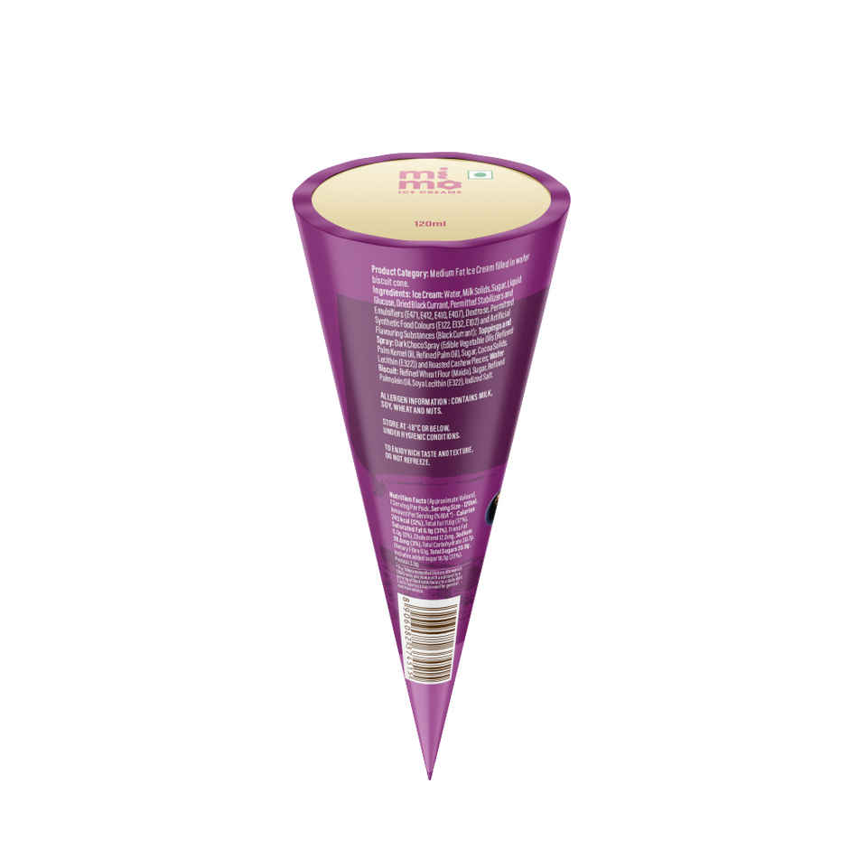 Mimo Crave Cone Black Currant Ice Cream | Creamy & Enjoyable