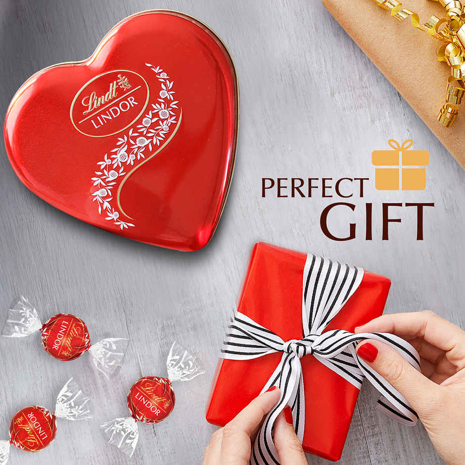 Lindt Heart Tin Chocolate(62.5gms) & Bella Vita Organic Unisex Luxury Perfume Gift Set(80ml) Combo 
