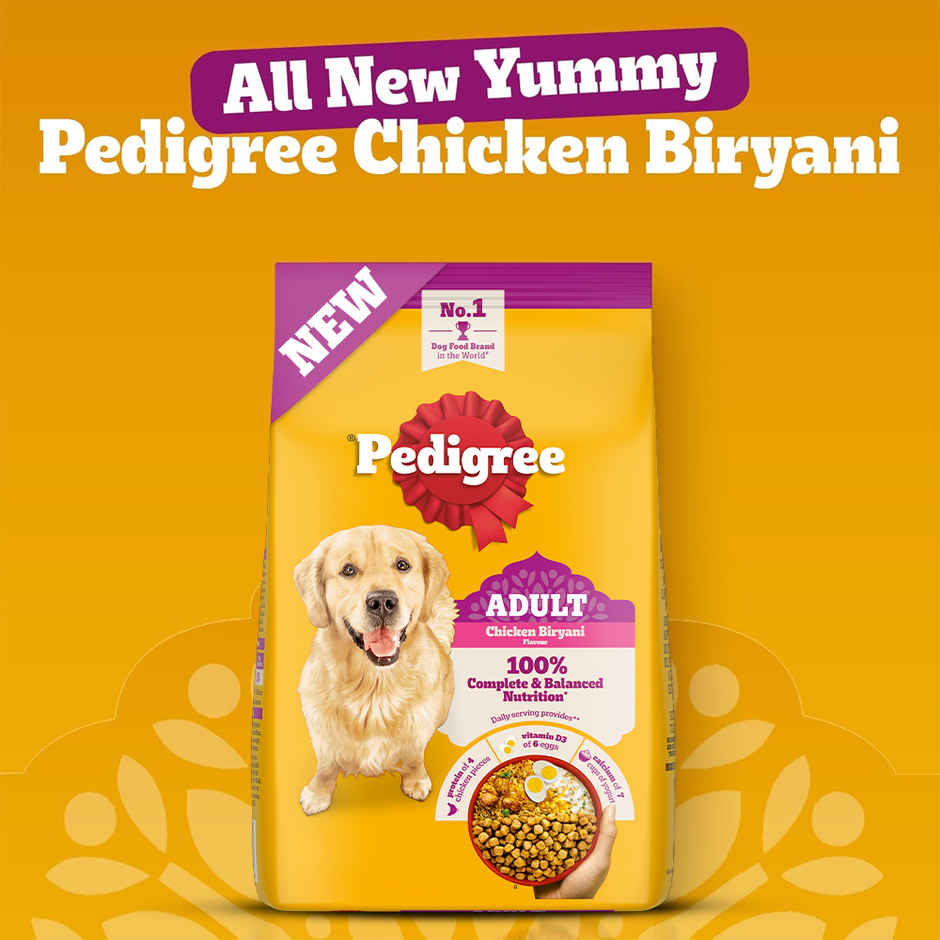 Pedigree Adult Dry Dog Food, New Chicken Biryani Flavour