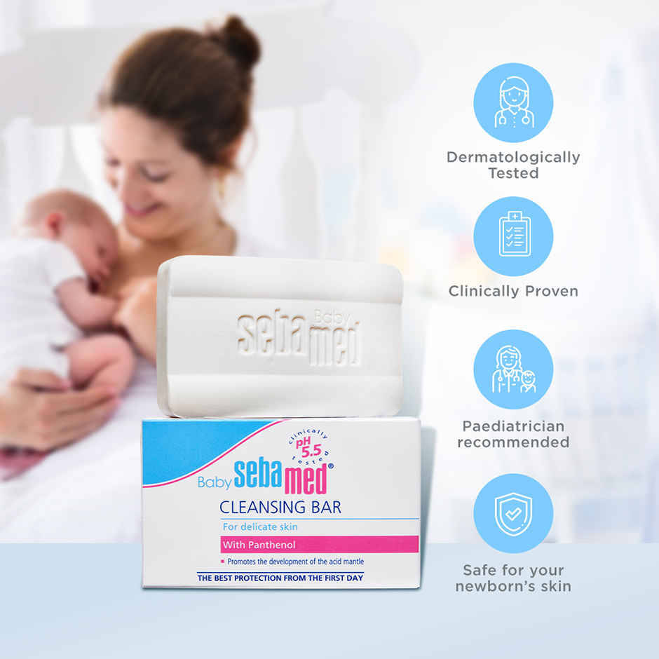 Baby Sebamed Cleansing Bar | pH 5.5 | Newborn bathing | Soap Free | Tear Free