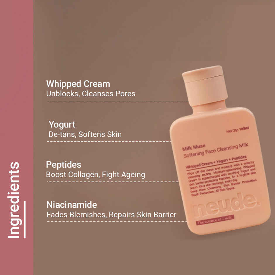 Neude Peptide Face Cleansing Milk With Whipped Cream & Yogurt For Deep Pore Cleansing 100 Ml