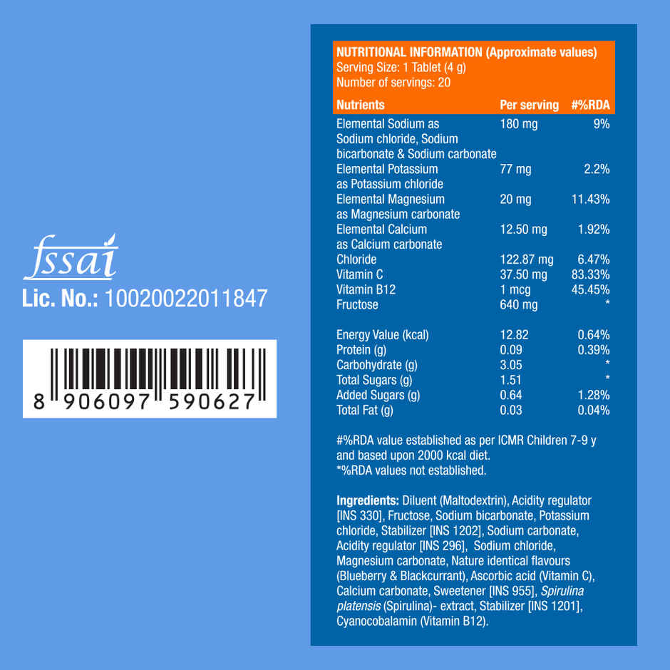 Fast&Up Reload Energy Drink with Electrolytes - Blue Berry