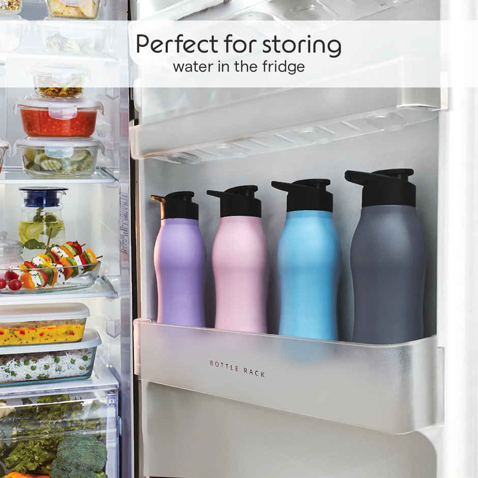 Borosil Grip Go BIS Approved Single Wall Stainless Steel Water Bottle | Pink | 950 ml