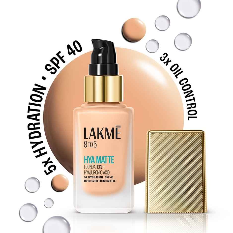Lakme 9to5 Hya Matte Foundation + Hyaluronic Acid | Cool Ivory