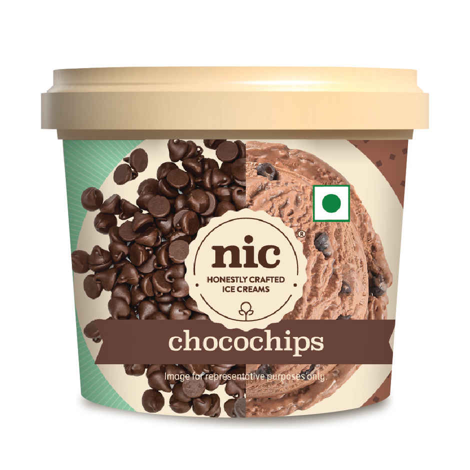 NIC Chocochips Ice Cream Cup | Preservative Free | No Artificial Flavors