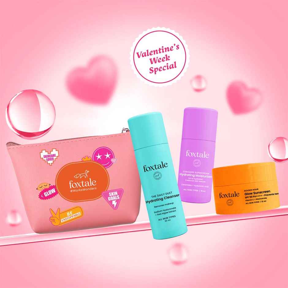 Foxtale Dewy Morning Gift Set | Cleanser, Ceramide Moisturizer & Glow Sunscreen Minis