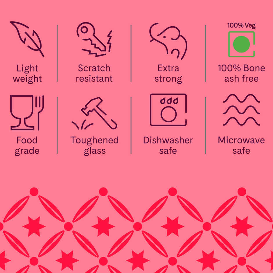 Larah by Borosil Coral Pudding Set | Opalware Crockery for Dining & Gifting Bowl Set