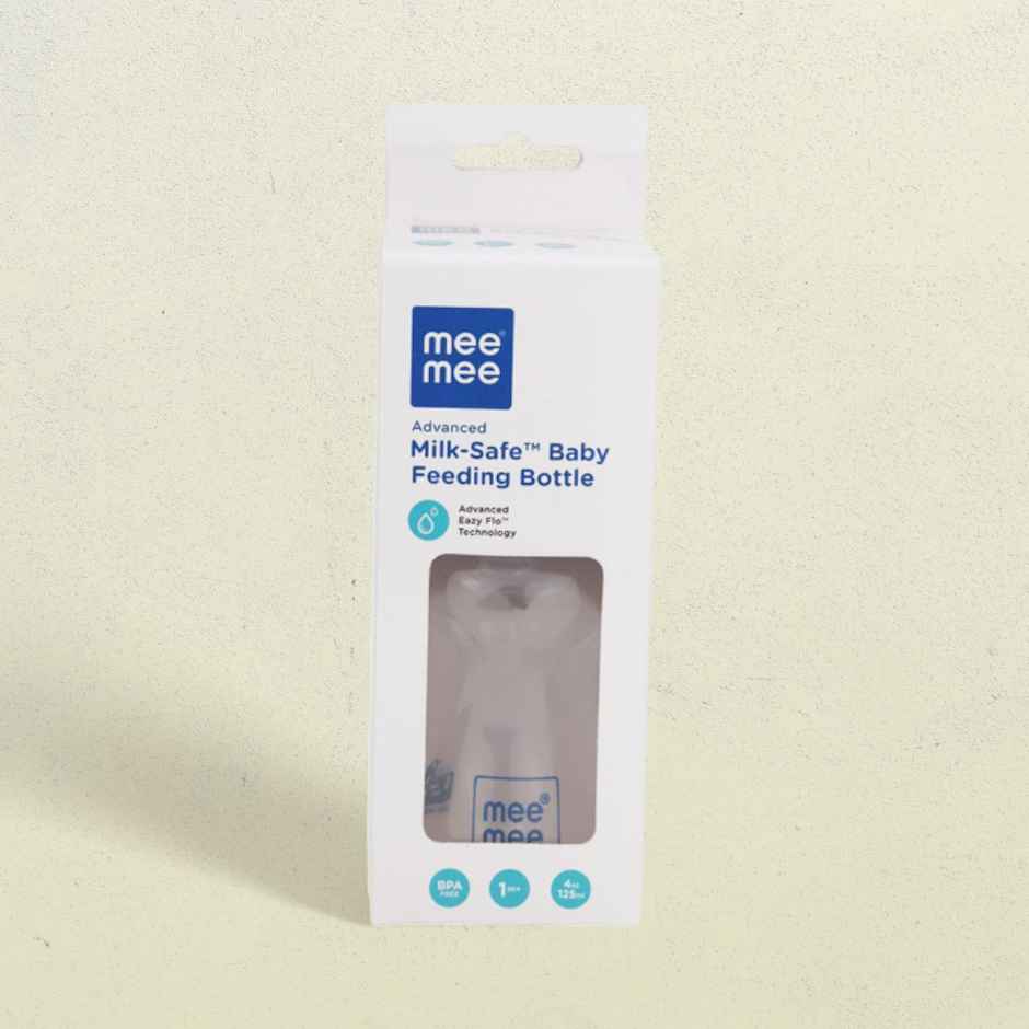 Mee Mee Advanced Milk-Safe Baby Feeding Bottle White