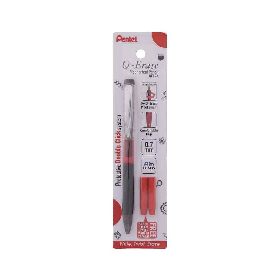 Pentel Q Erase Mechanical Pencil With Eraser Single Black Body