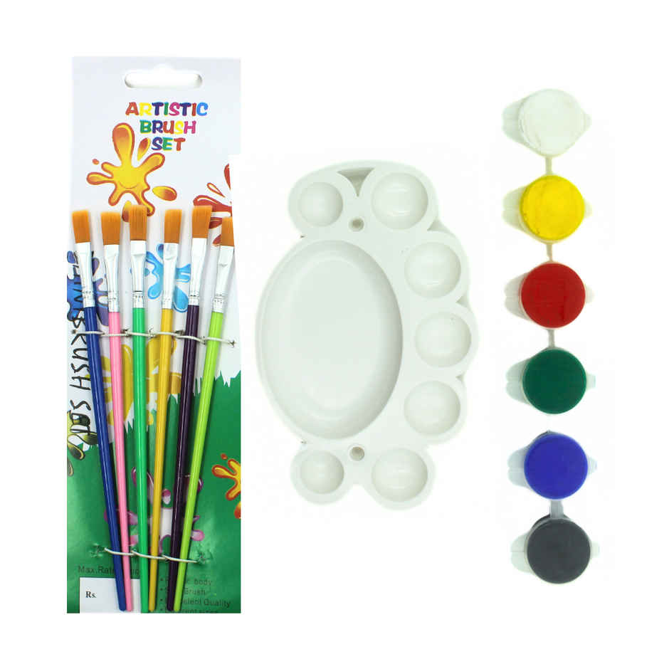 Se7en Colour & Paint Kit | 5 Paints, Mixing Palette & Brushes
