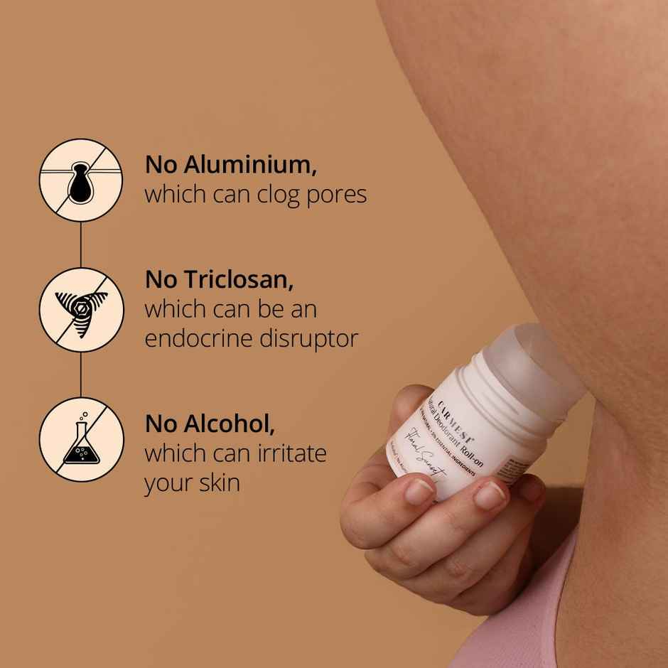 Carmesi Natural Deodorant Roll-On For Women Floral Sunset