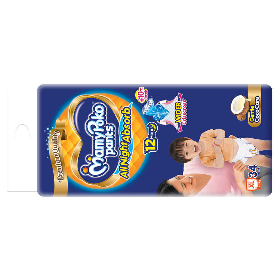 Mamypoko All Night Absorb Pant Style Diaper | XL | 34 pcs