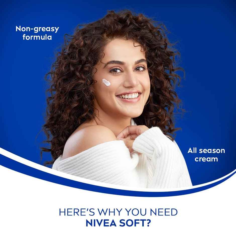 NIVEA Soft Light Moisturizer for Face, Hand & Body, Non-Greasy Cream for Instant Hydration